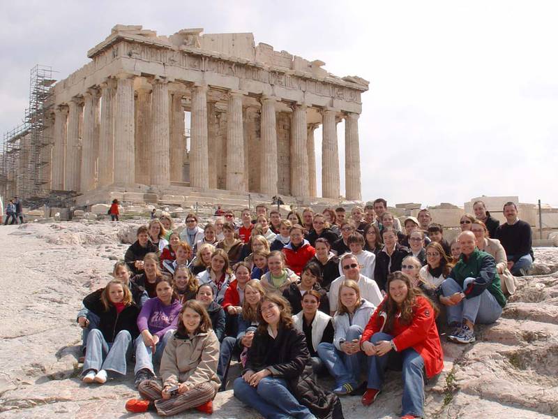 Gruppenfoto vor der Akropolis